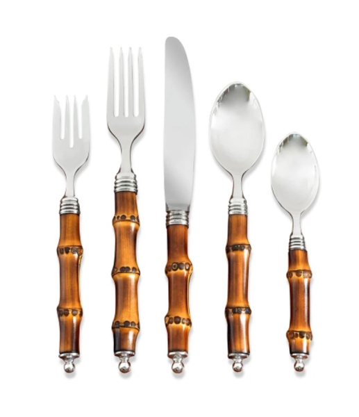 Pacesetting of bamboo sterling silver flatware.